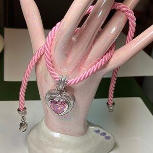 Judith Ripka Sterling Silver 2.5cttw Diamonique Pave’ Heart Enchancer